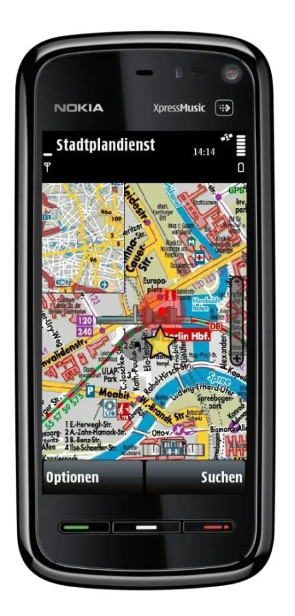 Stadtplan auf dem Nokia 5800 XpressMusic
