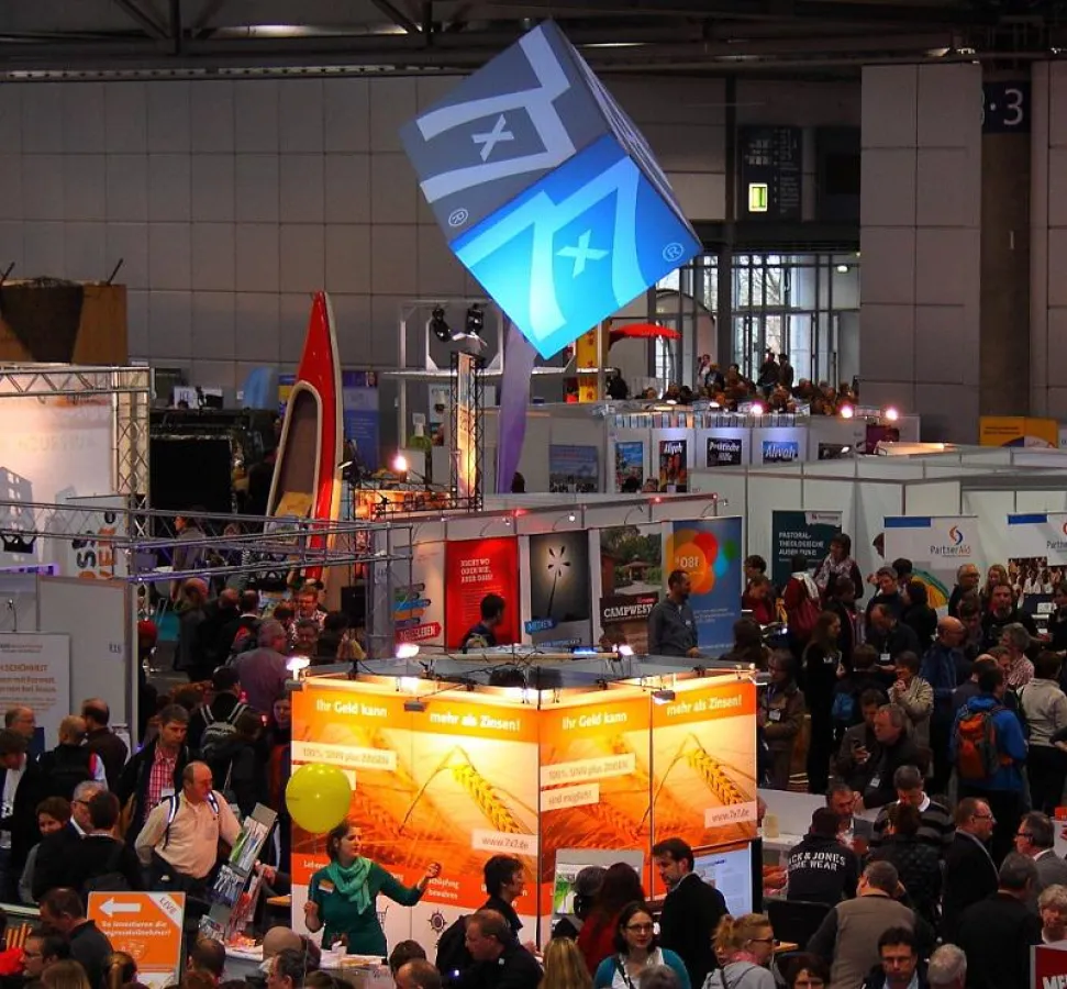 So präsentierte sich 7x7 auf dem Willow-Creek-Kongress 2014 in Leipzig.