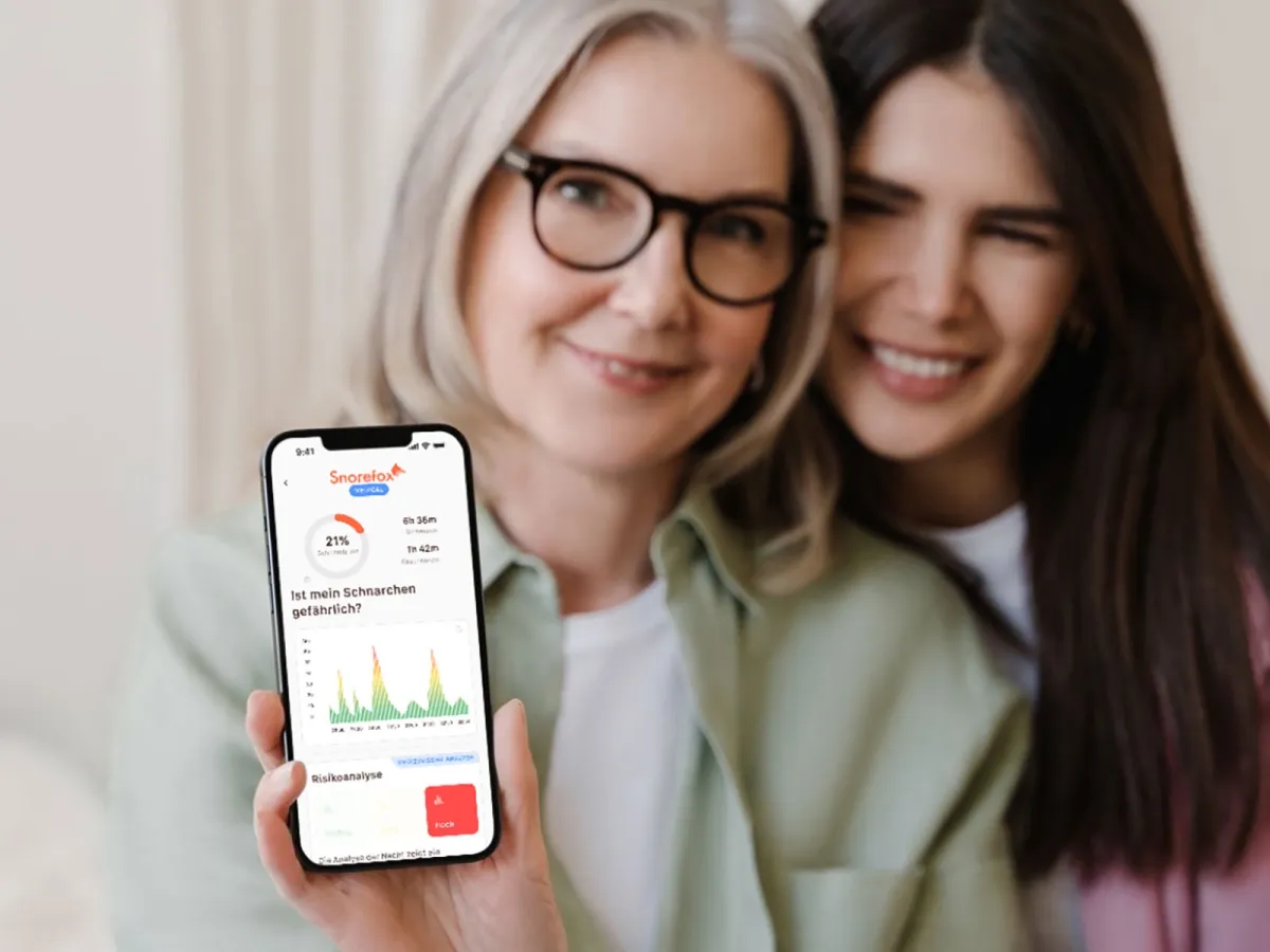 Snorefox-App lässt Versicherte der BKK GILDEMEISTER SEIDENSTICKER Risiko für Schlafapnoe einschätzen (© CONVEMA Versorgungsmanagement GmbH)