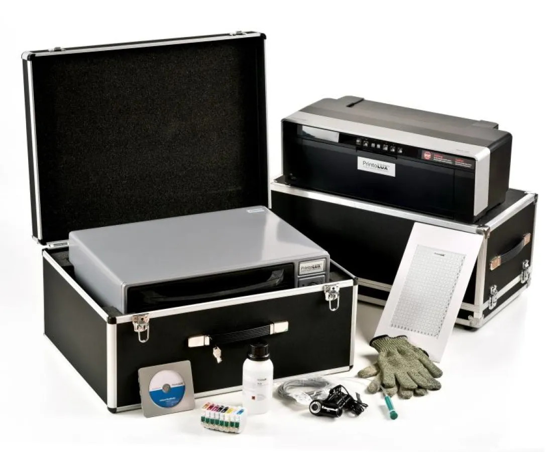 Das PrintoLUX®-Basic-go-0,5 System. Durch seinen Transport sind Kennzeichungen bei Montagen möglich.