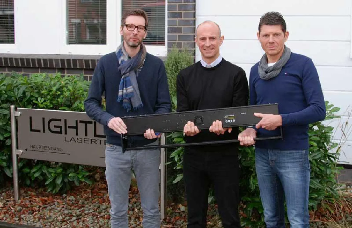 Kooperation zwischen LIGHTLINE und LMP: Marc Petzold/LMP, Marco Stümpel/Lightline und Ecky Zudrop/LM