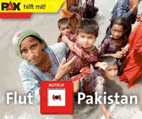 Bild: PAX spendet Einnahmen aus dem Onlinegeschäft für die Flutopfer in Pakistan.