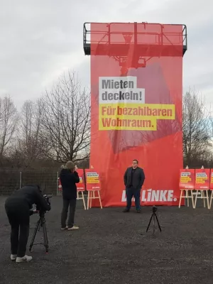 Bild: Spektakulär: DIE LINKE. Rheinland-Pfalz präsentiert Kampagne zur Landtagswahl