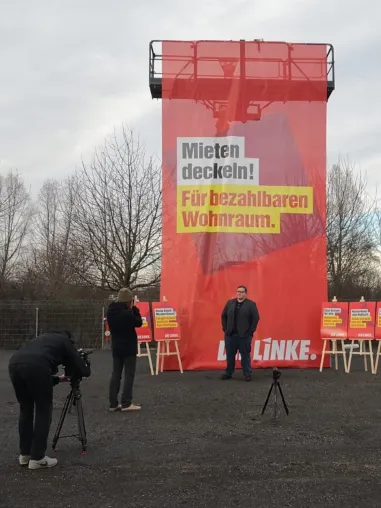 Bild: Spektakulär: DIE LINKE. Rheinland-Pfalz präsentiert Kampagne zur Landtagswahl
