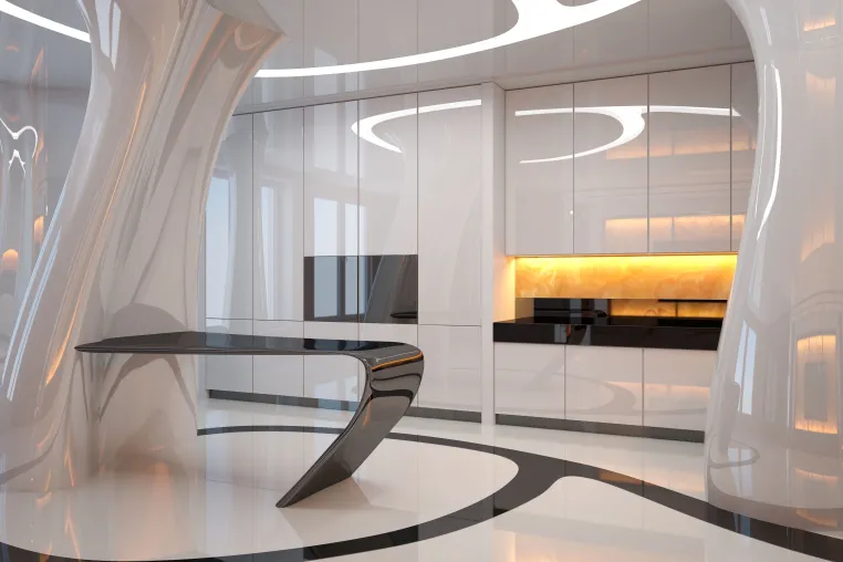 Lichtechter Hochglanz mit schnellem Materialaufbau: Neues, hochglänzendes Lacksystem von CROMA LACKE Bild: Lichtechter Hochglanz mit schnellem Materialaufbau: Neues, hochglänzendes Lacksystem von CROMA LACKE
