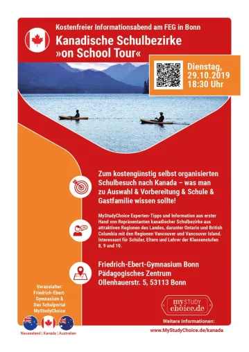Schulbezirke aus Kanada zu Besuch in Bonn am 29.10.19 – Tipps zum selbst organisierten Auslandsjahr Bild: Schulbezirke aus Kanada zu Besuch in Bonn am 29.10.19 – Tipps zum selbst organisierten Auslandsjahr