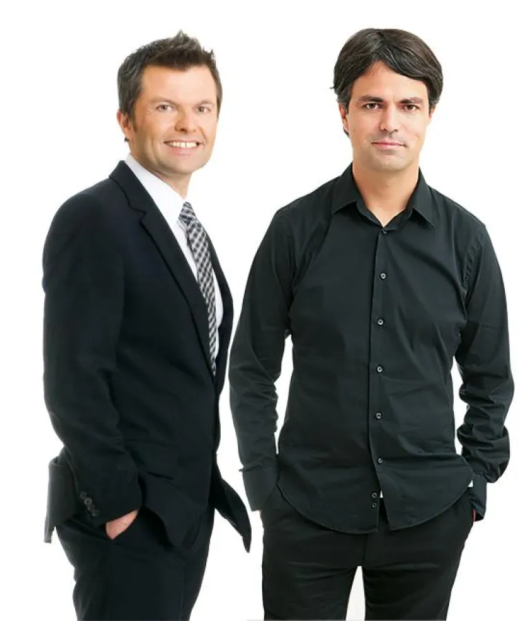 Von links: Fredi Stumpf, GF der amadeus Agentur; Renee Lorenz, GF von [lu:p] Architektur