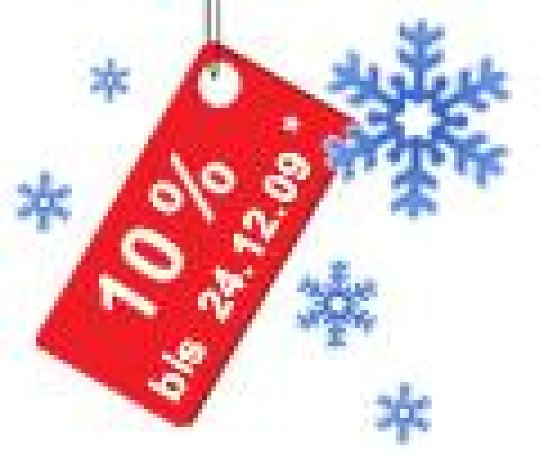 Weihnachtsrabatt 10% auf alle Schilder-Größen