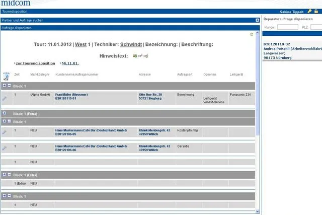 Bild: Ganz neu bei der midcom: professionelle Tourenplanung