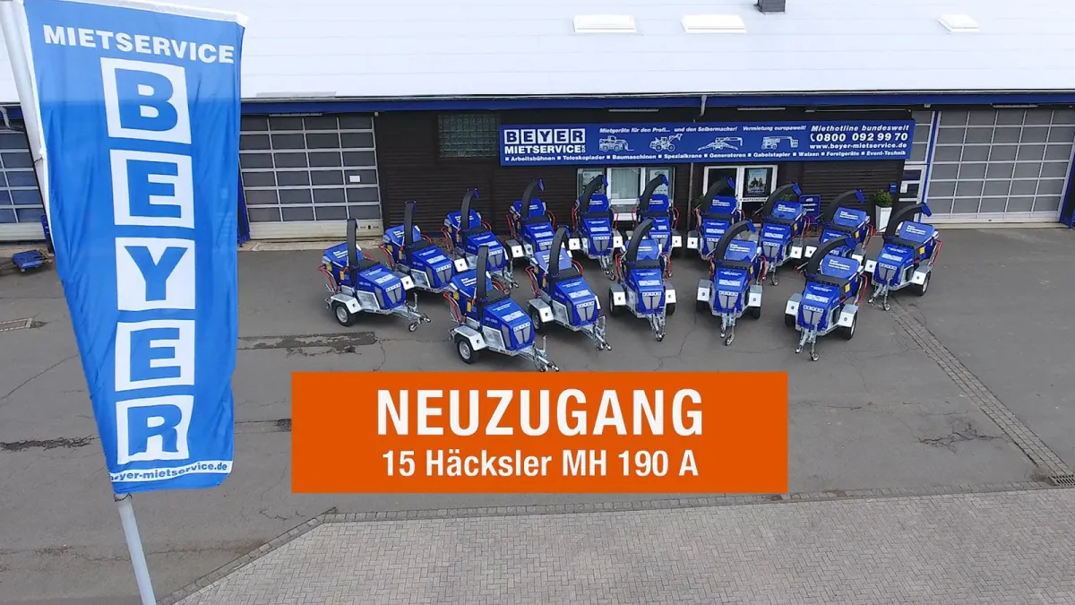 15 neue Motorhäcksler MH 190 A von Beyer-Mietservice