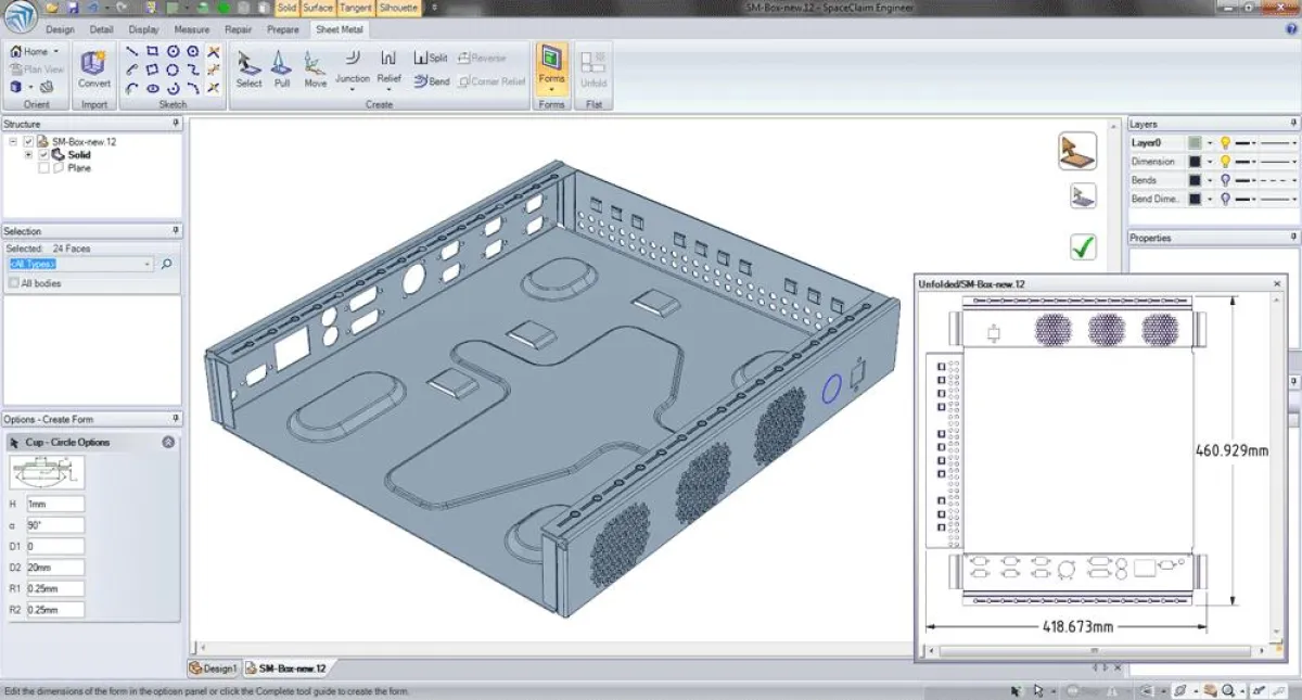 SpaceClaim 2010 mit neuen leistungsstarken Blechfunktionen