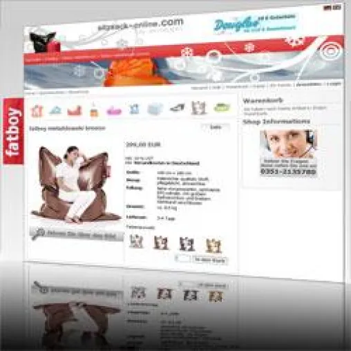 Sitzsack-Online.COM der FATBOY Online-Shop in neuem Erscheinungsbild Bild: Sitzsack-Online.COM der FATBOY Online-Shop in neuem Erscheinungsbild