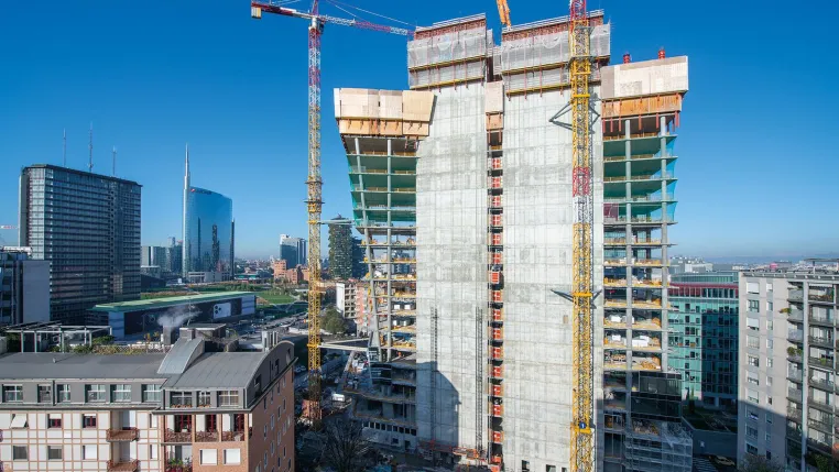 Bild: Innovativ und nachhaltig: PERI beim Bau des Bürokomplexes GIOIA 22 in Mailand