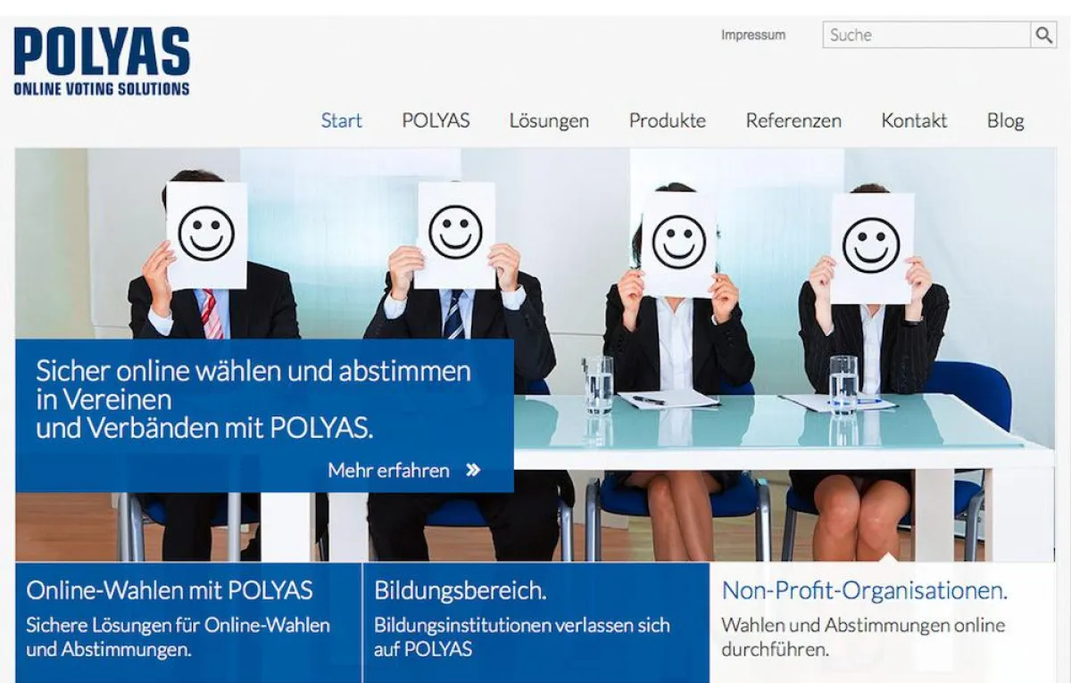 Homepage von POLYAS