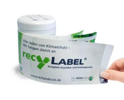 Bild: Gut zur Umwelt und extrem vielseitig: recyLabel aus dem Hause KilianDruck