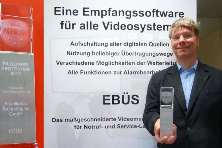 Accellence gewinnt den „Silbernen PROTECTOR“ im Bereich Videoüberwachung Bild: Accellence gewinnt den „Silbernen PROTECTOR“ im Bereich Videoüberwachung