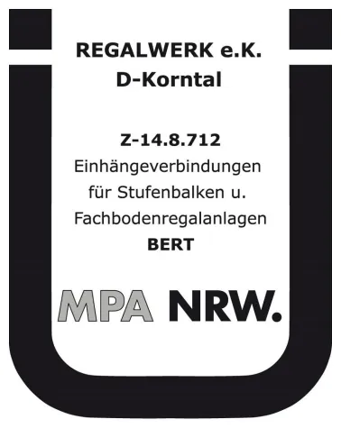 Regalwerk – Übereinstimmungszeichen-Verordnung für Regalsystem Bert Bild: Regalwerk – Übereinstimmungszeichen-Verordnung für Regalsystem Bert