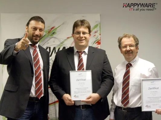 Bild: Happyware ist ab sofort EN ISO 9001:2008 zertifiziert