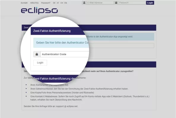 Bild: eclipso führt Zwei-Faktor-Authentifizierung ein