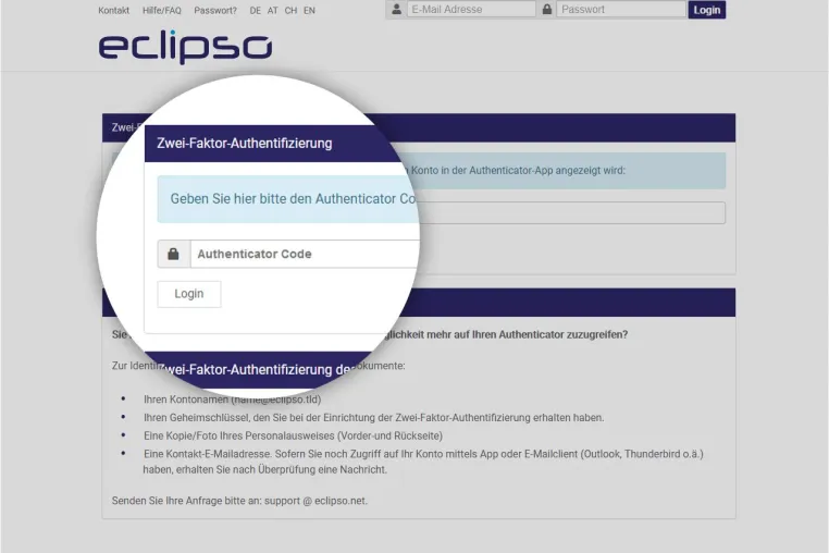 Bild: eclipso führt Zwei-Faktor-Authentifizierung ein