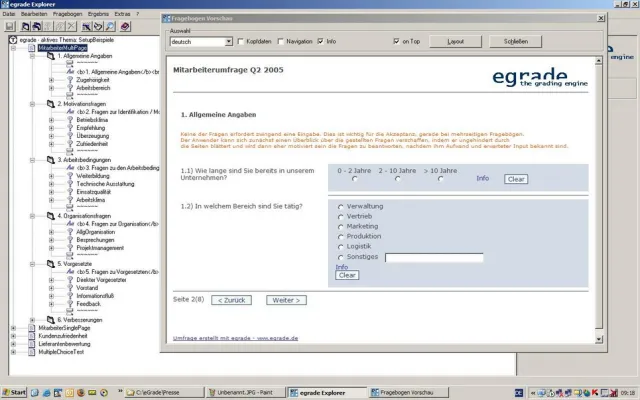 Bild: egrade 3.6: Die Software für Online-Umfragen