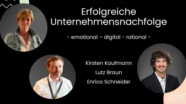 Bild: Online-Vortrag "Erfolgreiche Unternehmensnachfolge – emotional, digital, rational" am 15. November