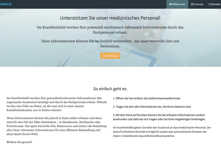 Bild: Unterstützen Sie unser medizinisches Personal und eine effiziente Behandlung für sich selbst!