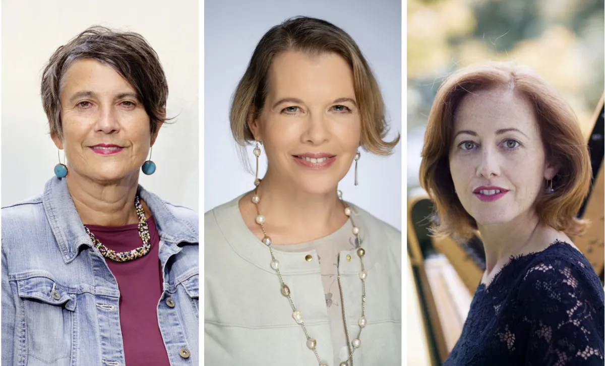 Dr. Monika Hauser, Prof. Dr. Ruth Halperin-Kaddari, Anne-Sophie Bertrand (von links) (© Bettina Flitner (Foto Monika Hauser))