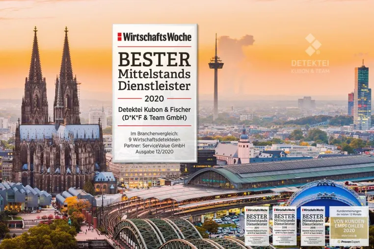 Ausgezeichnet! Detektei Kubon Fischer ist zum 4. Mal in Folge bester Mittelstandsdienstleister Bild: Ausgezeichnet! Detektei Kubon Fischer ist zum 4. Mal in Folge bester Mittelstandsdienstleister