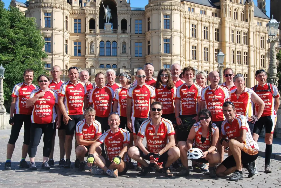 Teilnehmer der Radtour pro Organspende
