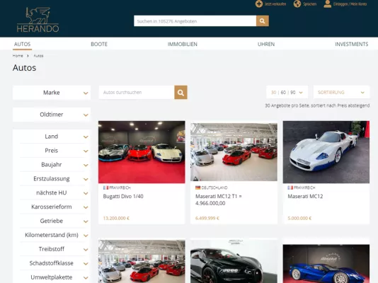 Bild: Herando Erfahrungen: Luxusautos kaufen und verkaufen