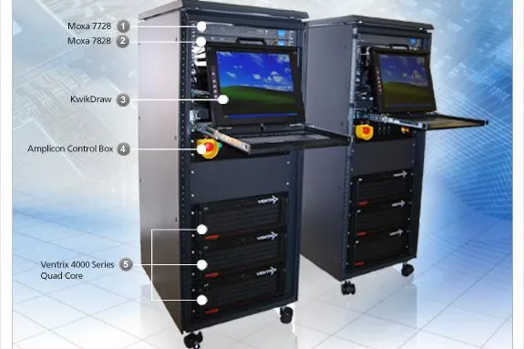 Bild: 19" Industrie-PC Testsystem für Materialidentifikation