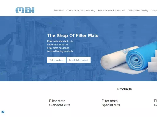 Filtermatten-Shop von MBI nun auch mehrsprachig! Bild: Filtermatten-Shop von MBI nun auch mehrsprachig!