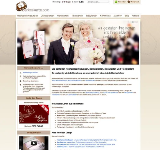 Dankeskarten.com erscheint seit August im neue Design Bild: Dankeskarten.com erscheint seit August im neue Design