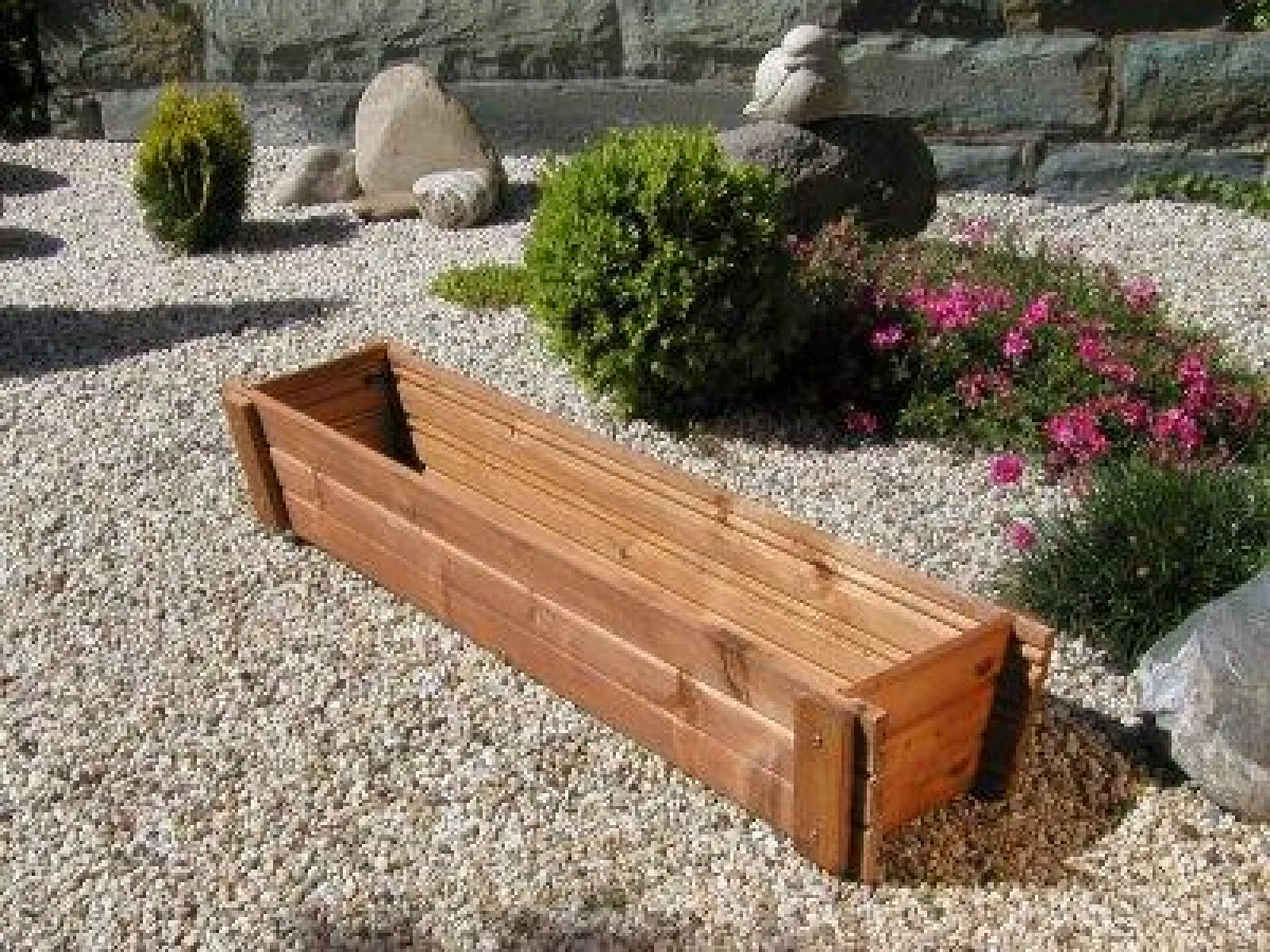 Blumenkasten aus Holz, kastanienbraun, 86cm