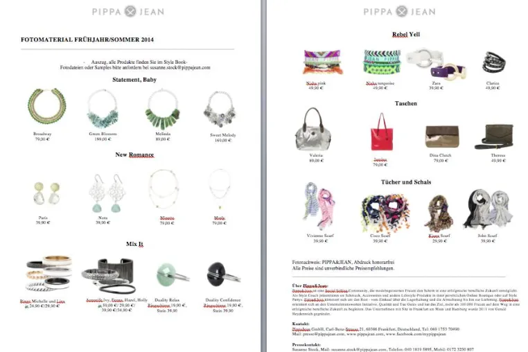 Bild: Neue Looks, neues Lookbook: PIPPA&JEAN stellt die Schmucktrends Frühjahr/Sommer 2014 vor