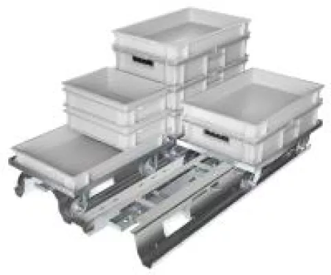 Patentierte Transport- und Lagerpalette für den reduzierten Warenumschlag von Roh-, Halb- und/oder Fertigwaren Bild: Patentierte Transport- und Lagerpalette für den reduzierten Warenumschlag von Roh-, Halb- und/oder Fertigwaren