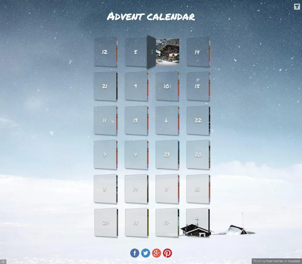 So kann ein Türchen-Adventskalender am Ende aussehen.