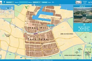JAFZA, Jebel Ali Free Zone, Dubai, jetzt mit BeMap2 online Bild: JAFZA, Jebel Ali Free Zone, Dubai, jetzt mit BeMap2 online