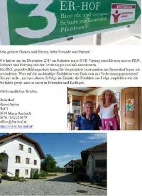 Bio Hof setzt auf umweltschonende NG Produkte Bild: Bio Hof setzt auf umweltschonende NG Produkte