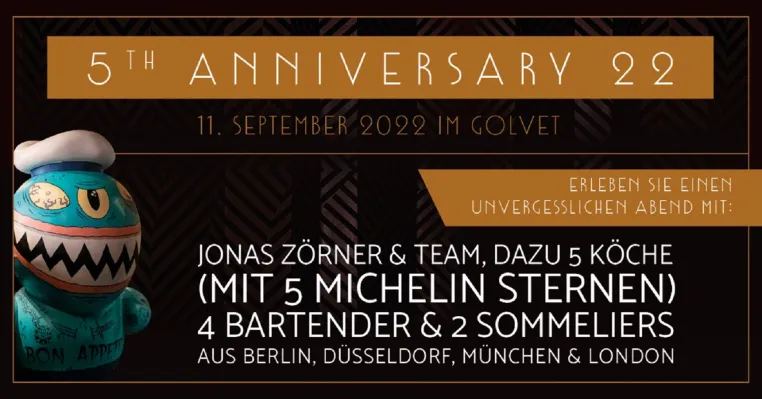 Berlins Sternerestaurant GOLVET feiert 5-jähriges Jubiläum mit einem fulminanten Kulinarikprogramm für Gäste Bild: Berlins Sternerestaurant GOLVET feiert 5-jähriges Jubiläum mit einem fulminanten Kulinarikprogramm für Gäste