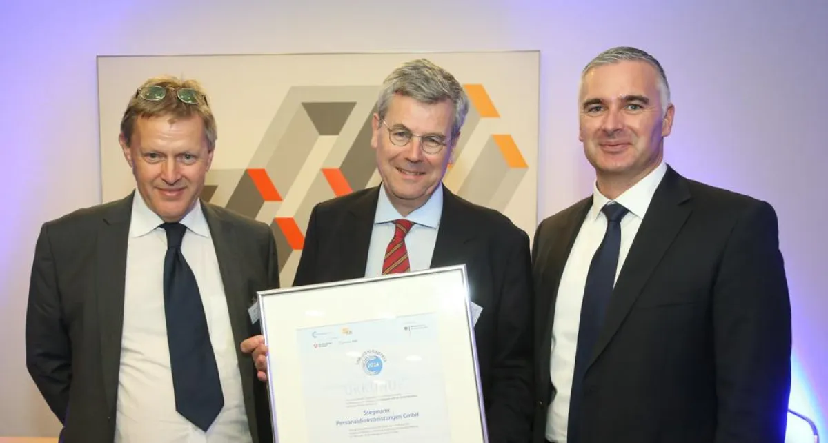 Die Preisträger des Inklusionspreises 2014 der Stegmann Personal GmbH