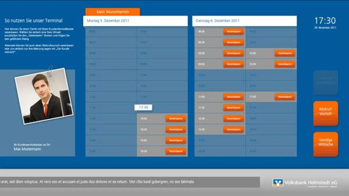 Interface der Anwendung