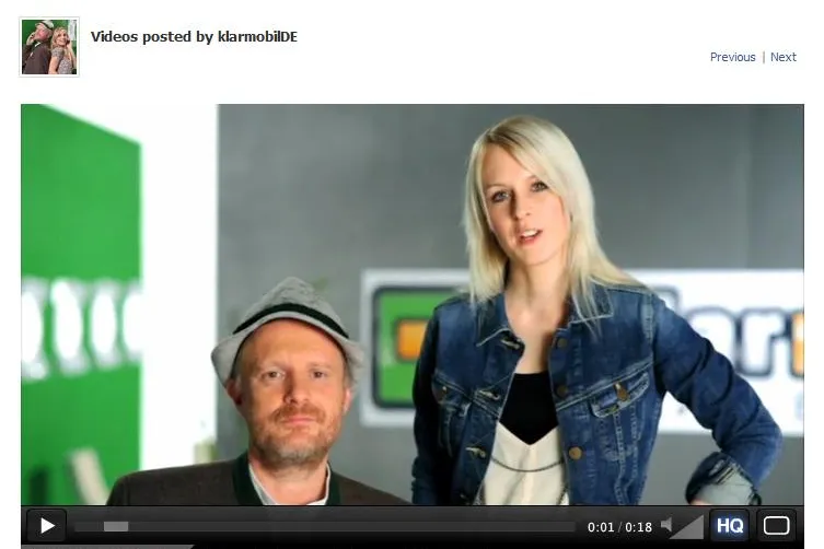 Bild: Facebook-Spot von klarmobil.de wird im TV ausgestrahlt