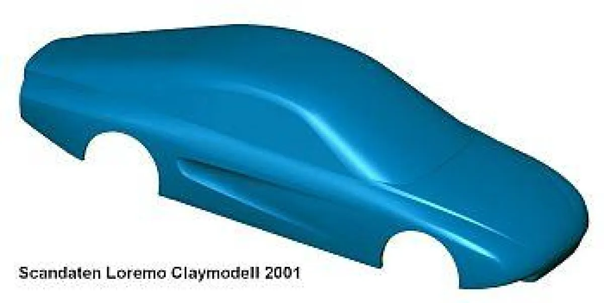 Scandaten des Loremo Claymodells, das DESCAM 2001 mit dem ModelMaker digitalisierte.