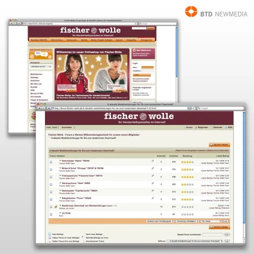 BTD Newmedia launcht die Fischer Wolle Community Bild: BTD Newmedia launcht die Fischer Wolle Community