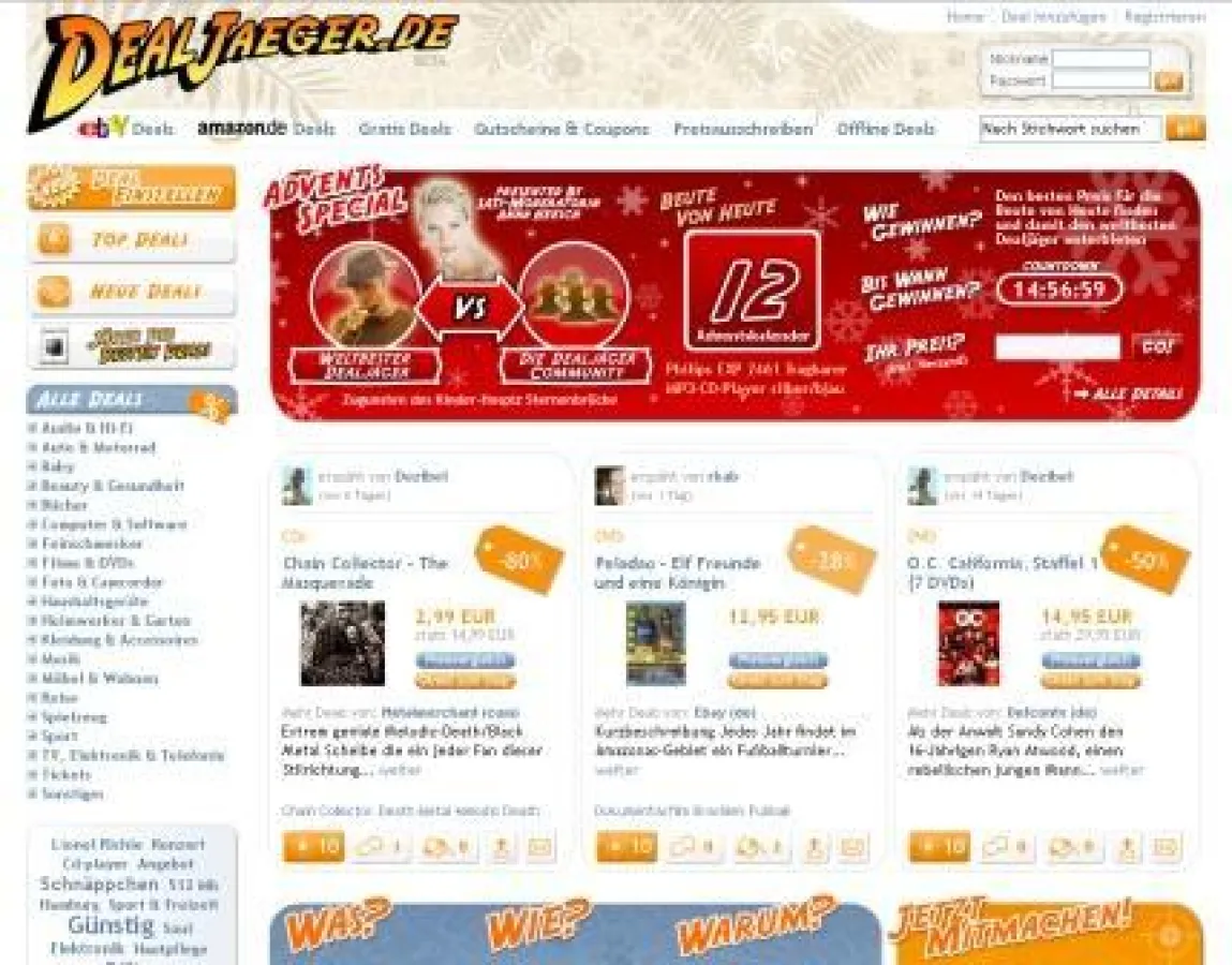 Dealjaeger.de: Am 1.12. beginnt das Fest der besten Deals, große Adventsaktion mit tollen Geschenken