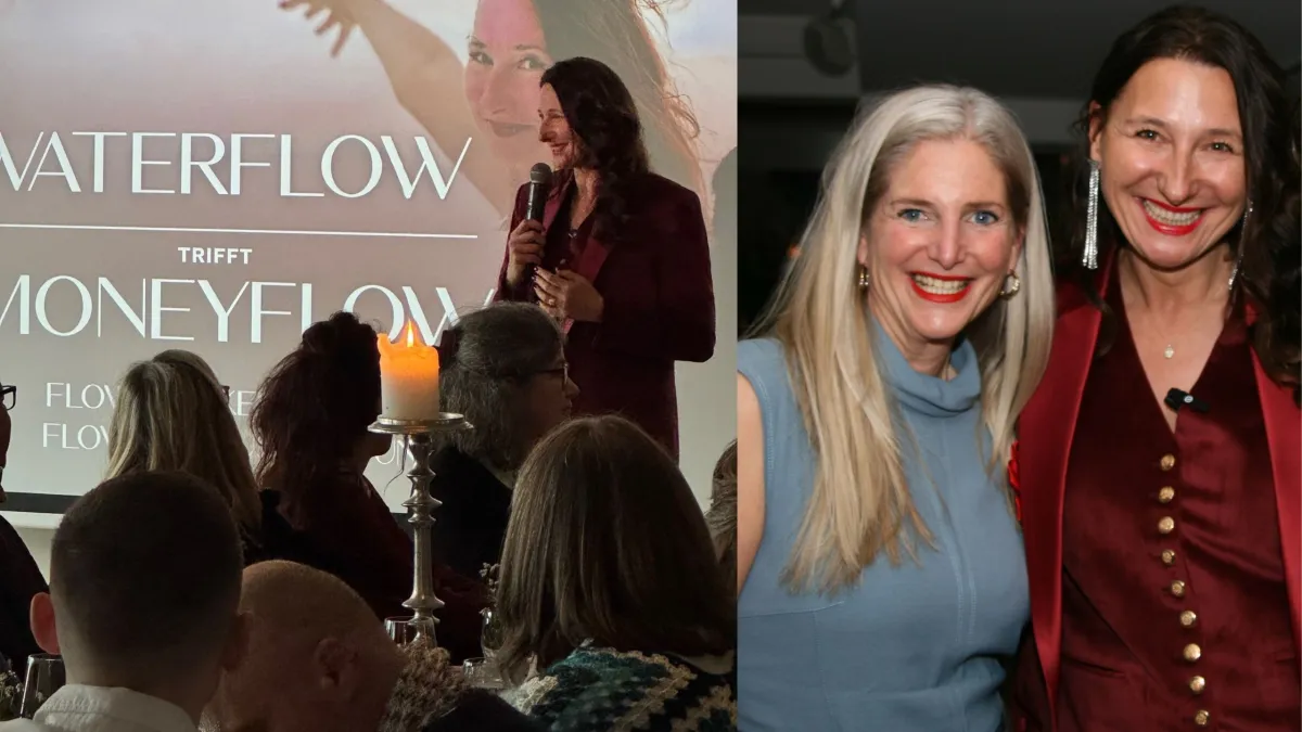 Beate Glöser mit Susanne Dulle beim Happy Water-Event 2026 (© Beate Glöser)