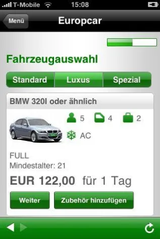 Bild: CLANMO entwickelt erste Europcar App fürs iPhone