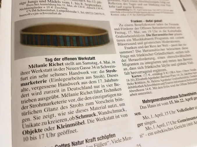 Bild: Strohmarketerie in Schweinfurt - Erfolgreicher Tag der offenen Werkstatt